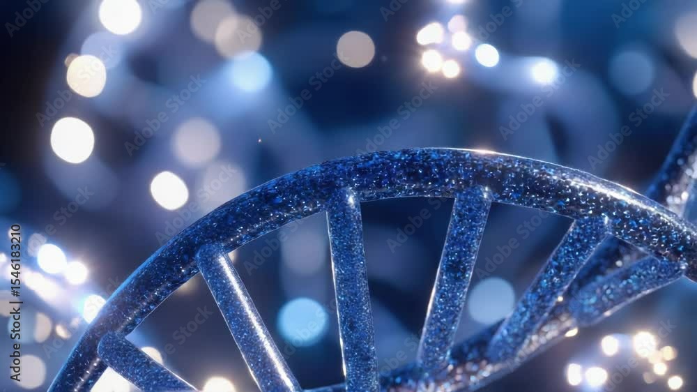 Poster close-up image of a double-stranded dna molecule with helical structure