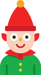 Flat Style Vector Art Christmas Character With Merry Face Fro