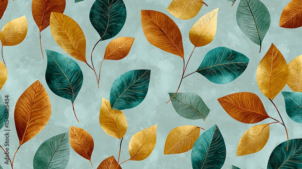 Poster unending backdrop with leaf design no seams