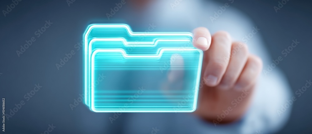 Poster digital folder management techniques virtual office educational content professional environment clo