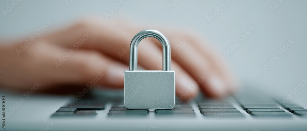 Aufkleber securing digital data cybersecurity measures online environment infographic computer workspace close
