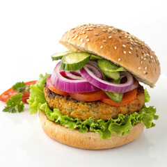 hamburger on a white background