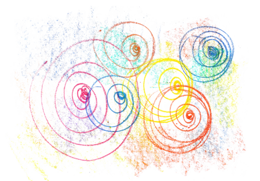 grunge hand drawn colorful scribble hard pastel, color spiral isolated on white background, clipping path - Powered by Adobe