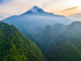 Drone Aerial Photo of Mount Merapi