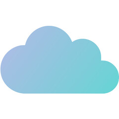Minimalist Flat Vector SVG Illustration of Cloud with Blue Gradient in Modern Style for Web and App Design