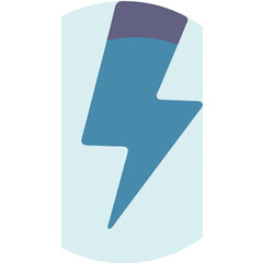 Vector Minimalist SVG Illustration of Lightning Bolt with Flat Design Style in Blue and Gray Colors for Digital and Web Applications