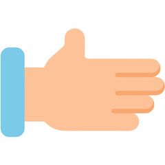 Vector Minimalist Line Art SVG Illustration of Hand Gesture with Blue Cuff in Modern Flat Style for Web Design