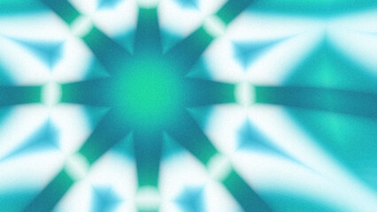 Fototapeta premium Abstract Radiant Burst with Soft Grain Texture, Symmetrical Glow Pattern in Psychedelic Style, Radiating Circular Abstract with Subtle Noise, Kaleidoscopic Starburst with Gradient Flow