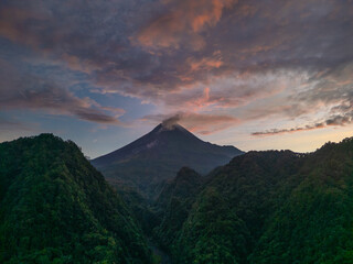 Drone Aerial Photo of Mount Merapi