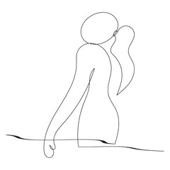 continuous line art or one line drawing of a woman stretching arms is relaxing picture vector illustration