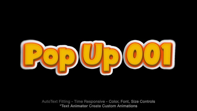 Pop Up Text Overlay (01) Editable Color, Font & Animation | Easy Animator Controls to Create Custom Text Animations
