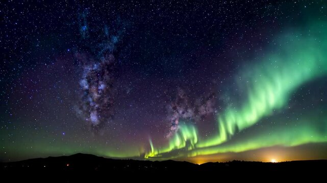 the aurora borers are visible in the sky above a mountain range