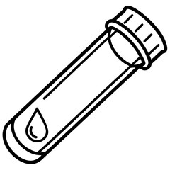 Medical Test Tube Outline Vector