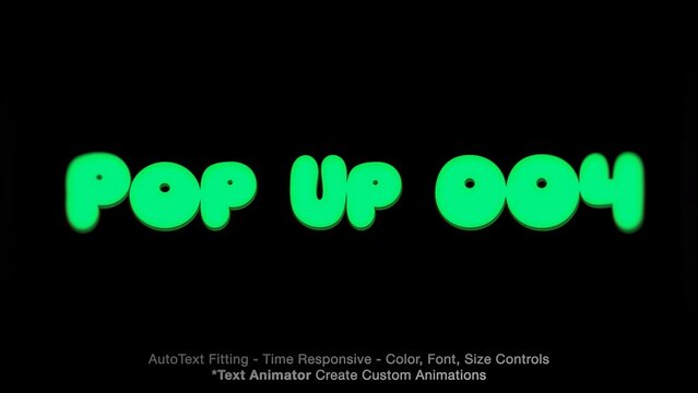 Pop Up Text Overlay (04) Editable Color, Font & Animation | Easy Animator Controls to Create Custom Text Animations
