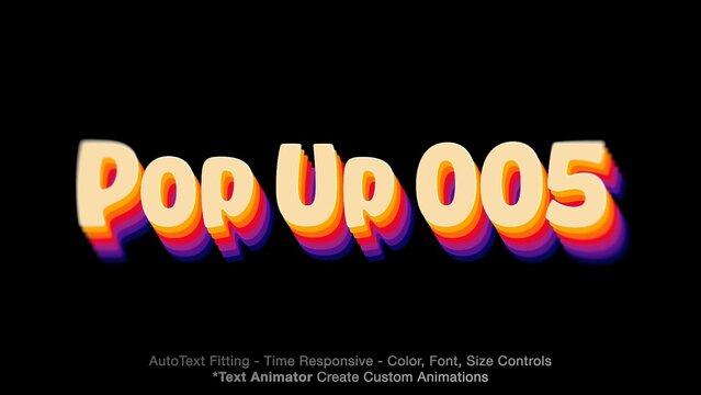 Pop Up Text Overlay (05) Editable Color, Font & Animation | Easy Animator Controls to Create Custom Text Animations
