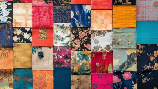Explore a stunning array of various fabrics showcasing vibrant colors and intricate patterns. Each piece tells a unique story. DIY patchwork