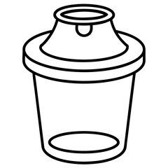 Medical Urine Jar Outline Vector