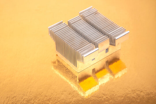 heatsink for computer. electronic component of computer technology. computer industry - Powered by Adobe