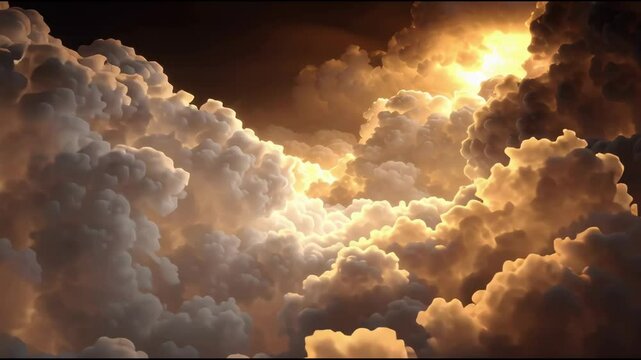 Epic Thunderstorm Clouds with Golden Lightning | Dramatic Sky in 4K