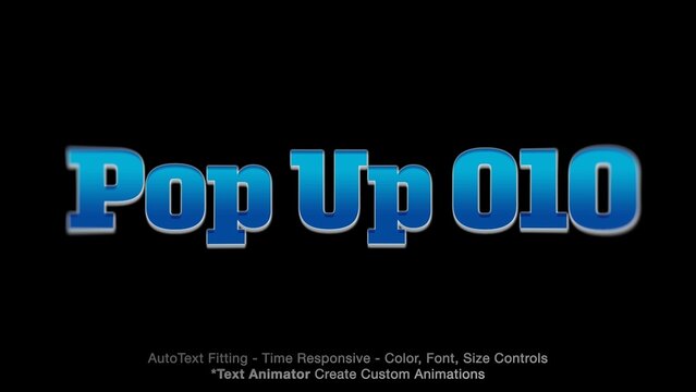 Pop Up Text Overlay (10) Editable Color, Font & Animation | Easy Animator Controls to Create Custom Text Animations
