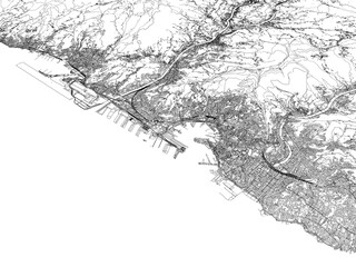 Fototapeta premium 3D illustration of city and urban in Genoa Italy