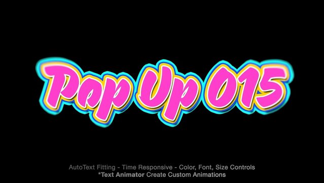 Pop Up Text Overlay (15) Editable Color, Font & Animation | Easy Animator Controls to Create Custom Text Animations
