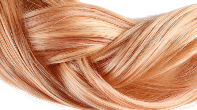 Peach Blonde Hair on White, Peach blonde straight hair extension isolated on white, peach blonde straight hair extension clean product photo, peach blonde straight hair extension no face no model