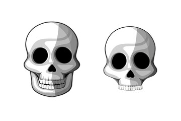 two human skull design isolated on the white background.horror and halloween concept signs and symbols simple vector illustration.