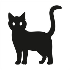 cute cat silhouette vector  