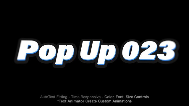 Pop Up Text Overlay (23) Editable Color, Font & Animation | Easy Animator Controls to Create Custom Text Animations
