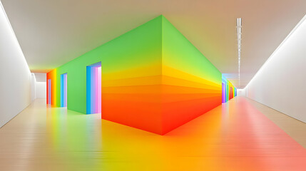 of floating doors each pulsing with mysterious patterns and shifting colors