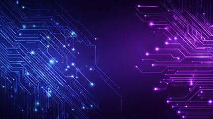 Obraz premium Ultra quality image of blue and Purple technology background with circuit design.