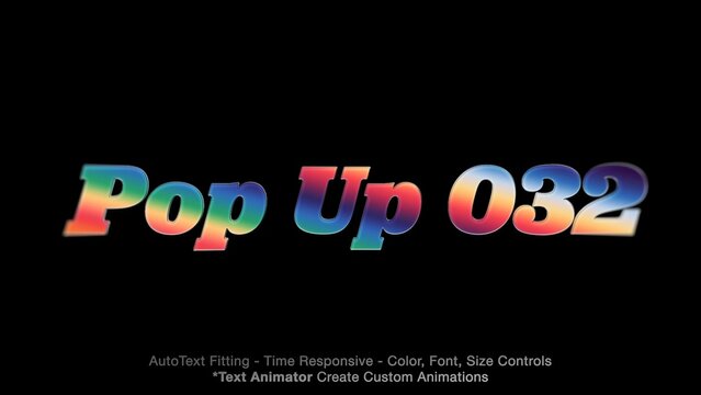 Pop Up Text Overlay (32) Editable Color, Font & Animation | Easy Animator Controls to Create Custom Text Animations
