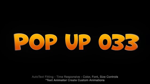 Pop Up Text Overlay (33) Editable Color, Font & Animation | Easy Animator Controls to Create Custom Text Animations
