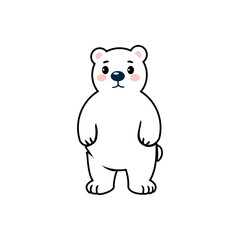Naklejka premium Cartoon polar bear Flashcards for kids to study, polar bear vector art illustration eps file for design