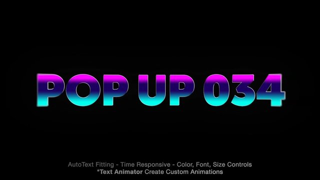 Pop Up Text Overlay (34) Editable Color, Font & Animation | Easy Animator Controls to Create Custom Text Animations
