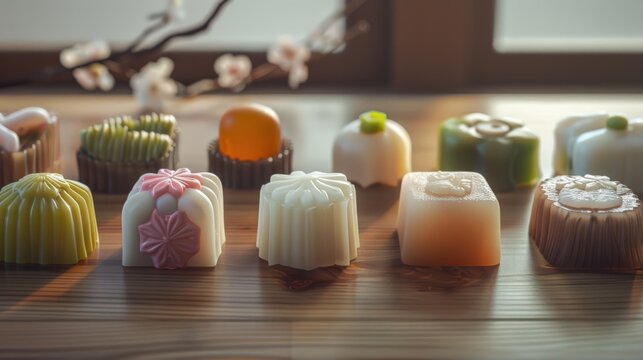 A Photorealistic Depiction Of A Selection Of Japane