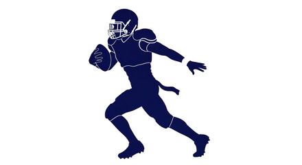 Isolated Football Player Silhouette