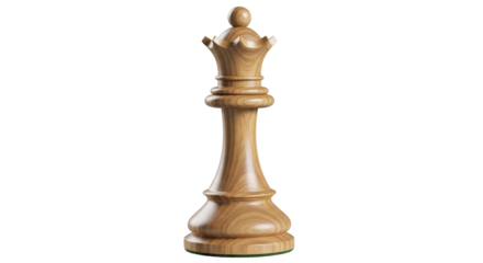 Isolated Wooden Chess Queen