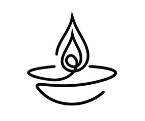diwali single line logo, diwali vector