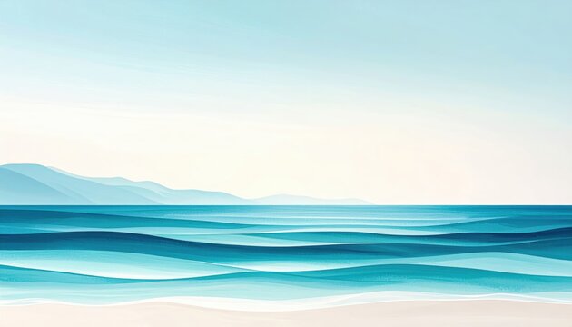 Abstract Coastal Landscape Painting