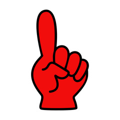Index finger pointing in upward direction vector sign, Number one hand sign. Vector illustration design