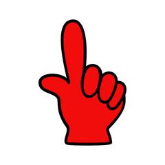 Index finger pointing in upward direction vector sign, Number one hand sign. Vector illustration design