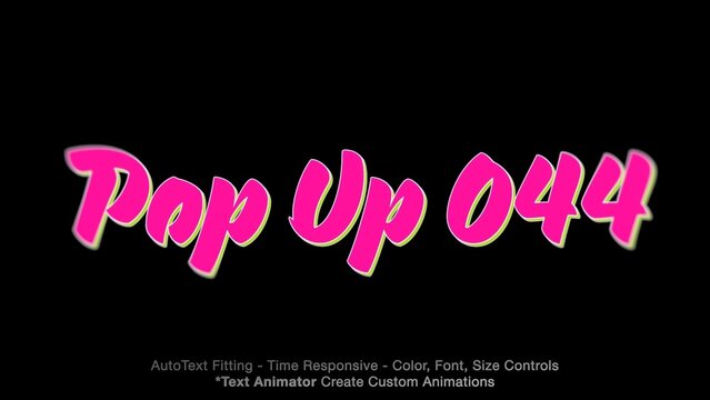 Pop Up Text Overlay (44) Editable Color, Font & Animation | Easy Animator Controls to Create Custom Text Animations
