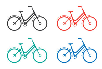 Obraz premium bicycle woman style icon set