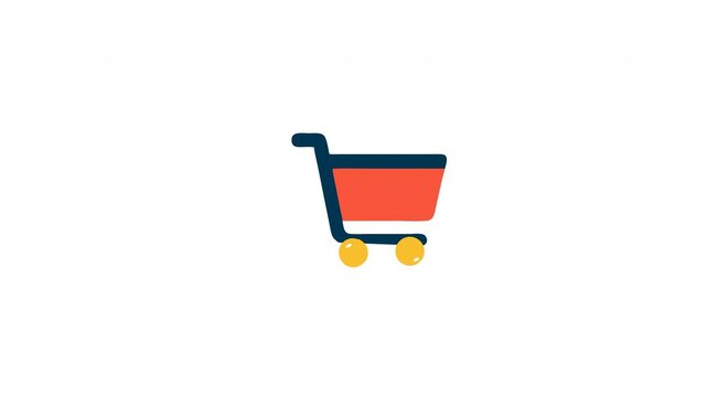 Animated shopping cart Suitable for online store websites or ecommerce platforms. Represents shopping, purchasing, retail, and add to cart functions. Perfect for web design.