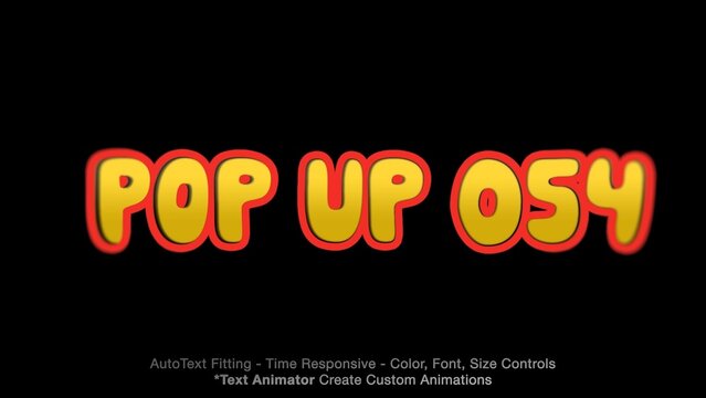 Pop Up Text Overlay (54) Editable Color, Font & Animation | Easy Animator Controls to Create Custom Text Animations
