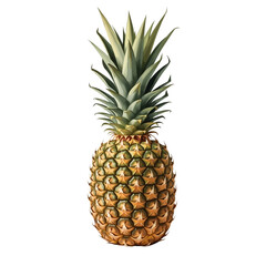 Fototapeta premium Pineapple fruit isolated on transparent background for design purposes 