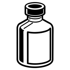 Pharmacy Bottle Outline Vector