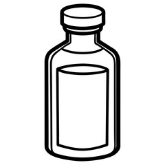 Pharmacy Bottle Outline Vector